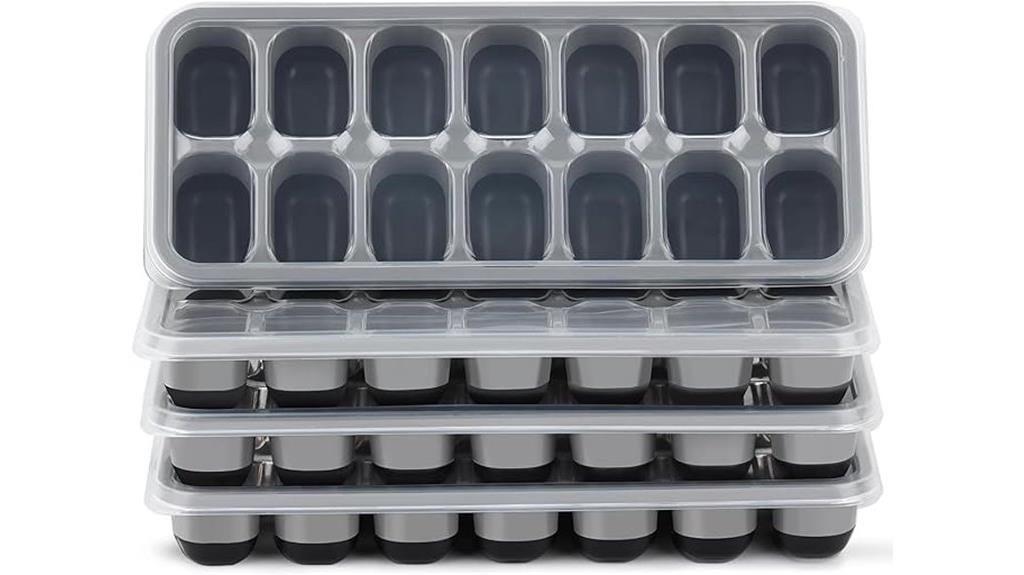 four ice cube trays