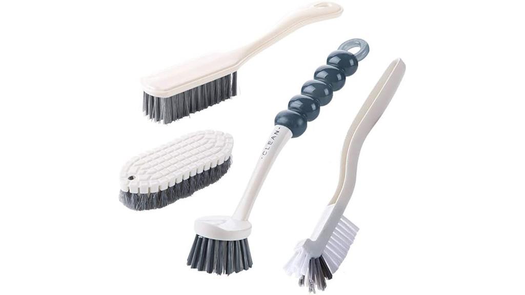 four piece cleaning brush set
