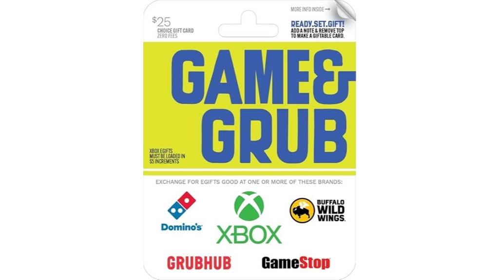 gaming and dining gift card