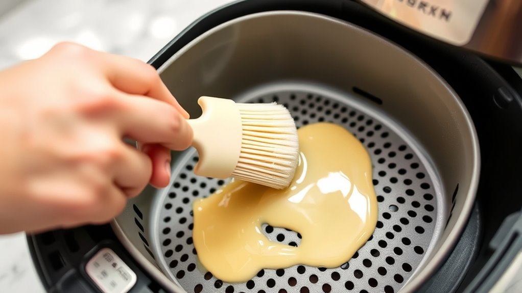 grease basket evenly thoroughly
