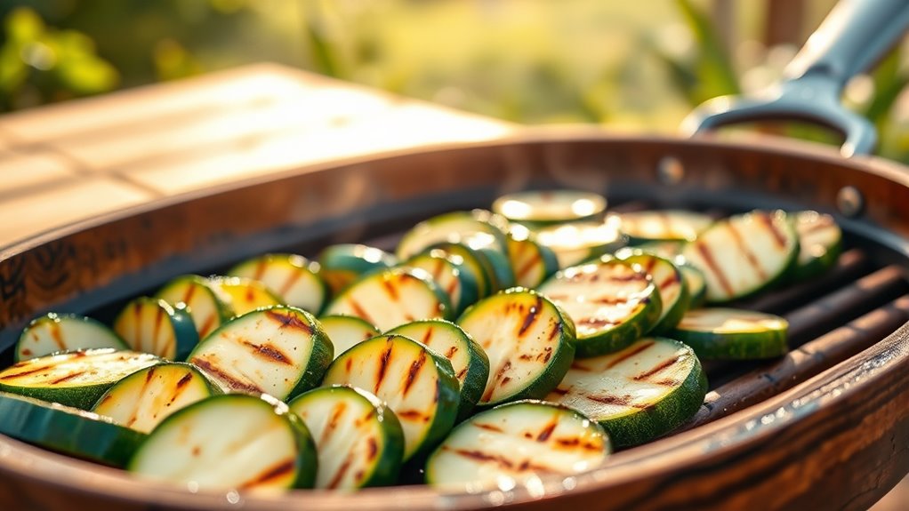 grill zucchini slices briefly