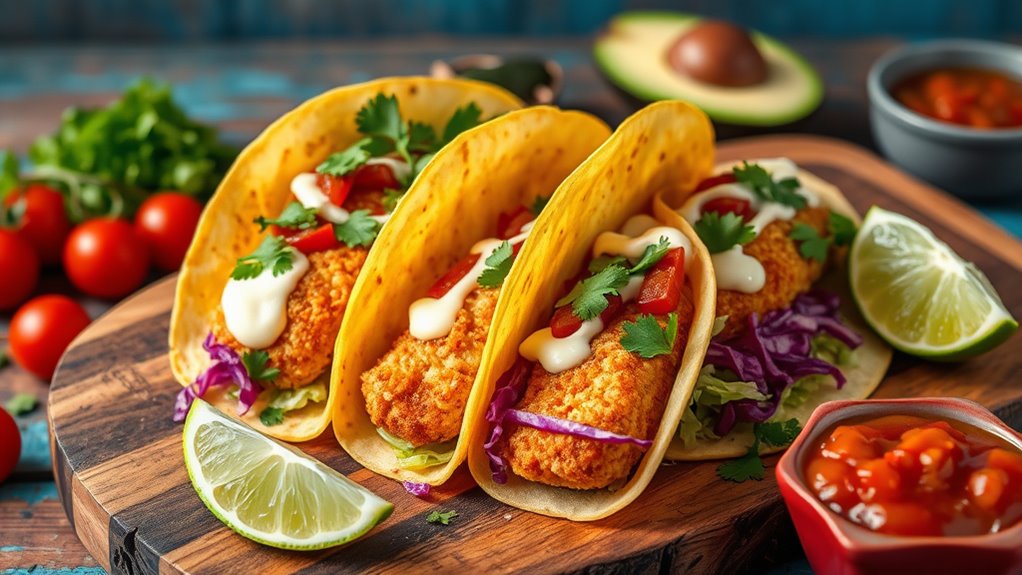 healthy crispy seafood tacos