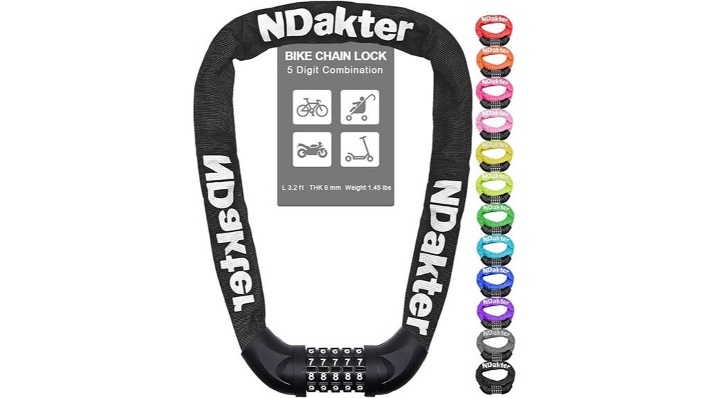 heavy duty 5 digit bicycle lock