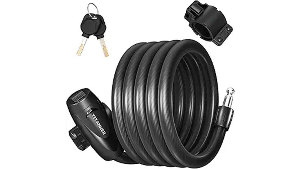 heavy duty coiled bike lock