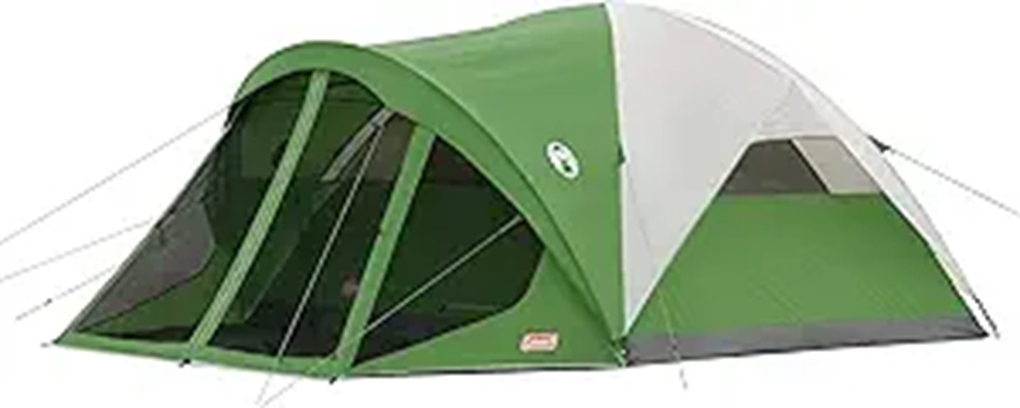 large screened camping tent