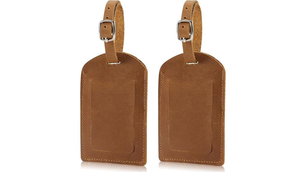 leather luggage tag set