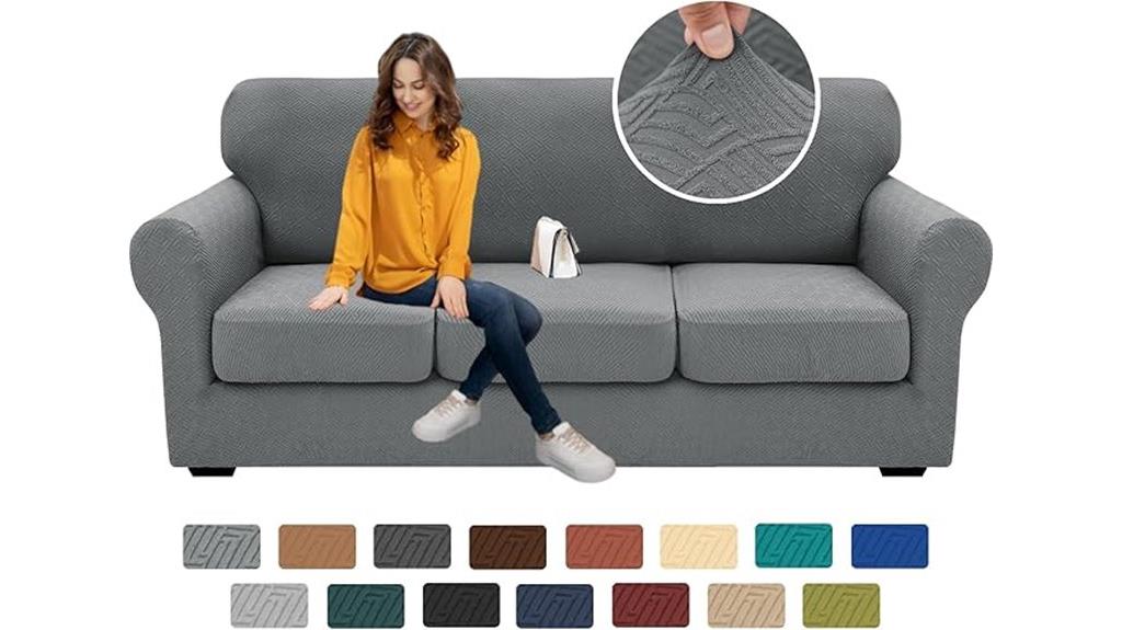 light gray couch cover set