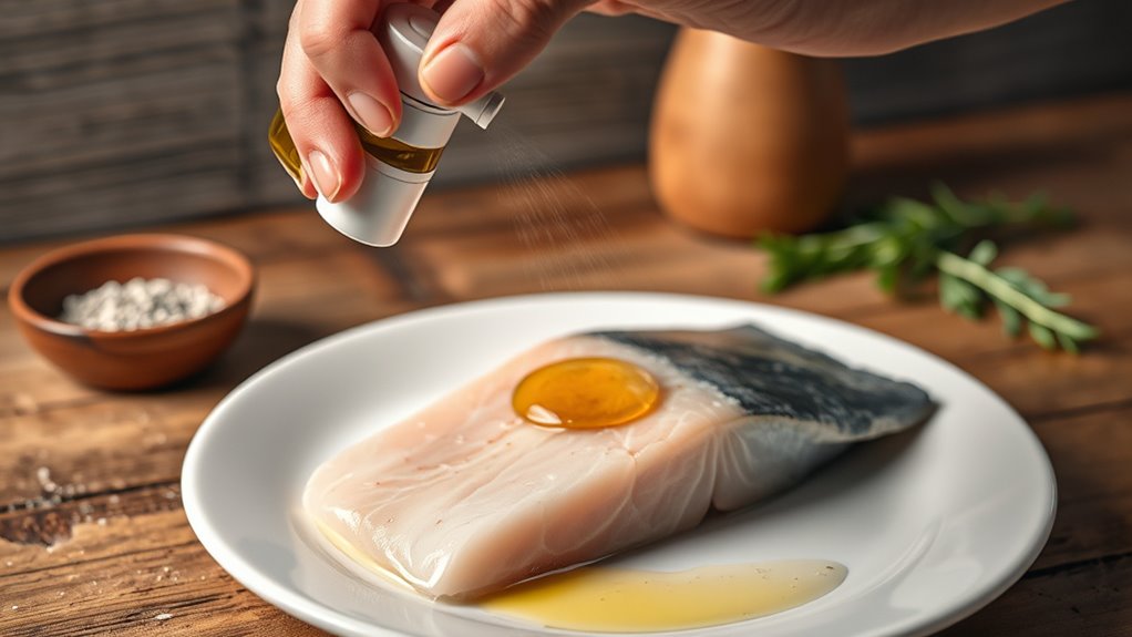 lightly oil fish fillets