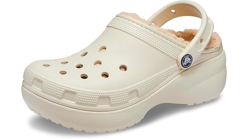 lined platform crocs for women