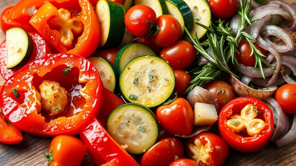 marinate vegetables with herbs