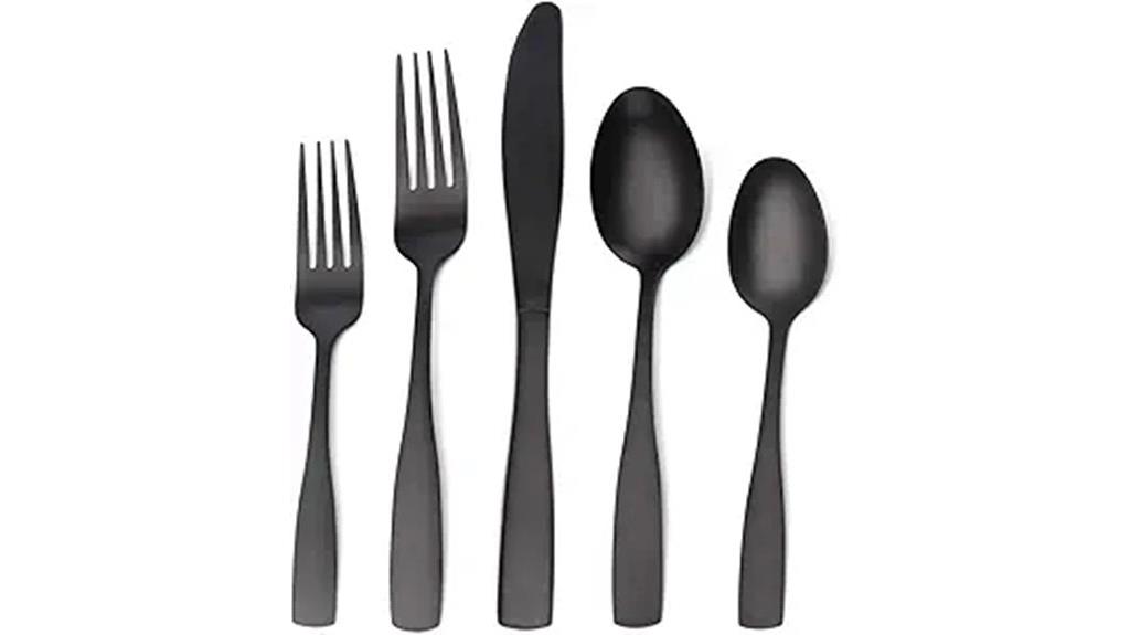 matte black silverware set