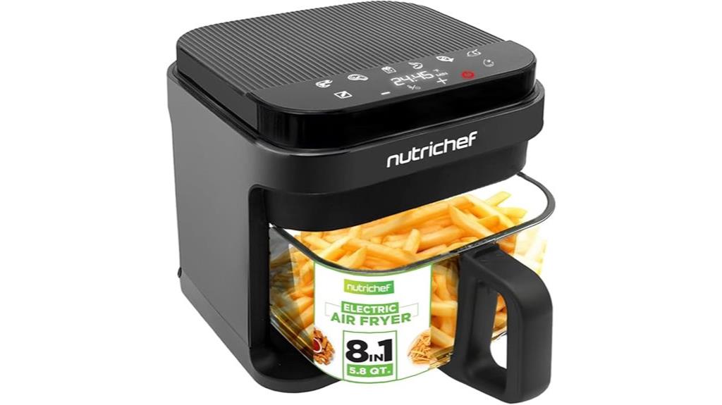 nutrichef 5 8 quart air fryer