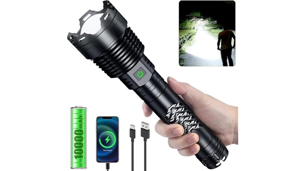 rechargeable high lumen flashlight