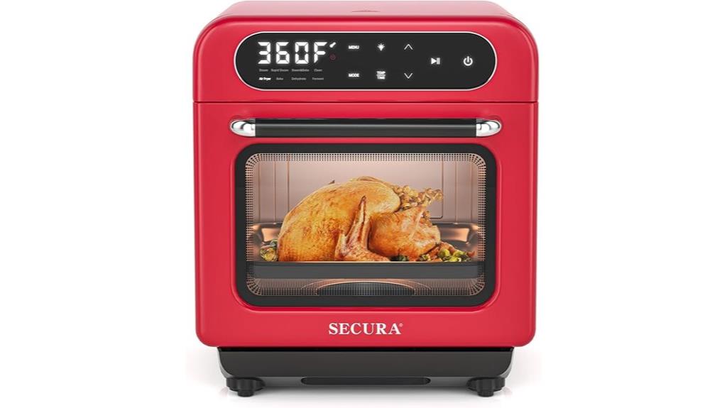 red multifunction steam oven