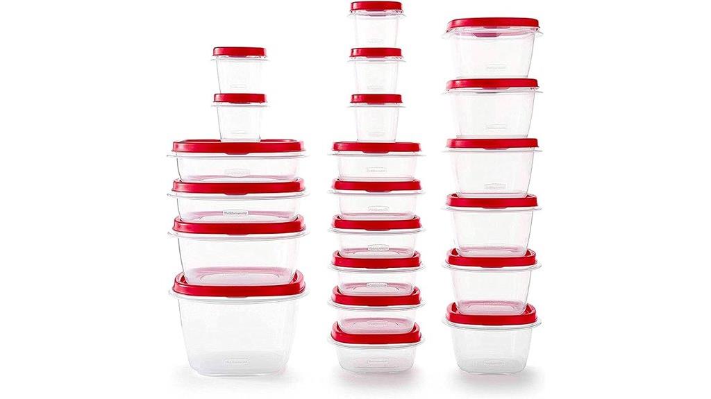 red rubbermaid food containers