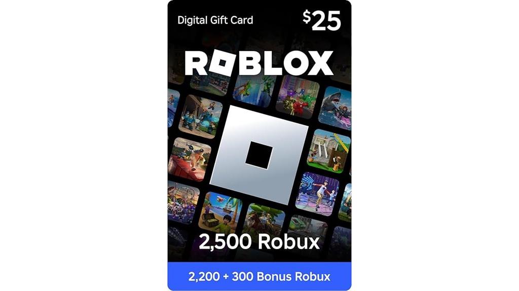roblox gift card 2500 robux