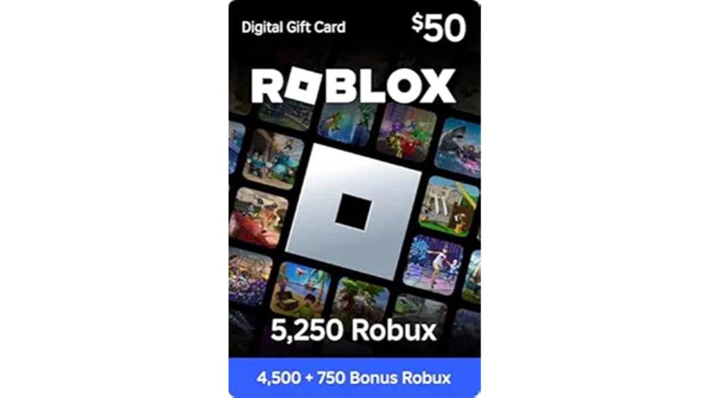 roblox gift card 5250 robux