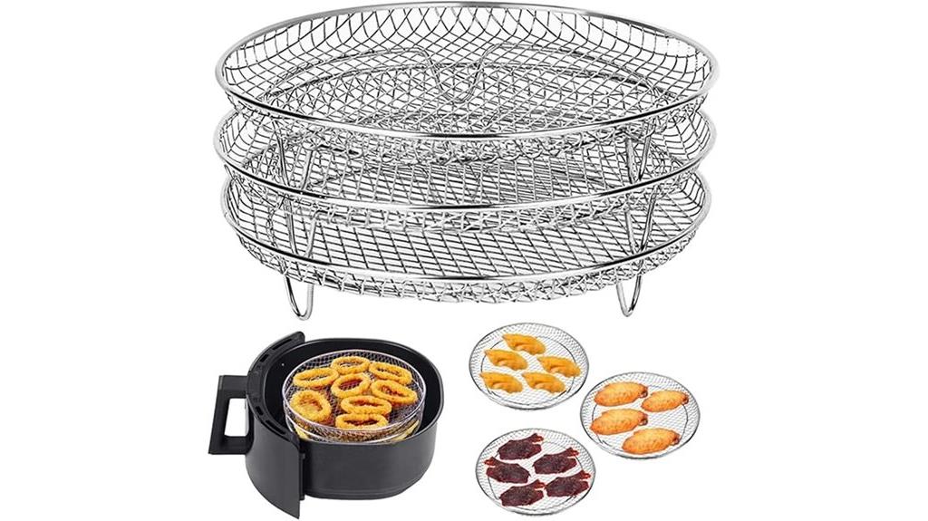 round three layer stackable racks
