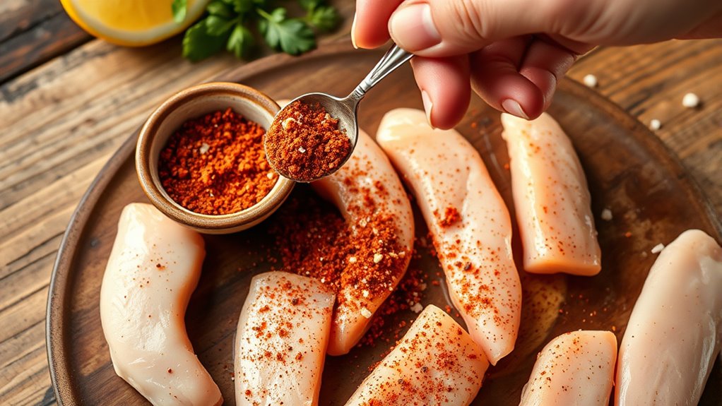 season chicken with spices