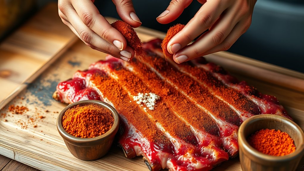season ribs with spices
