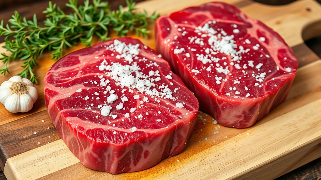 season steaks with salt