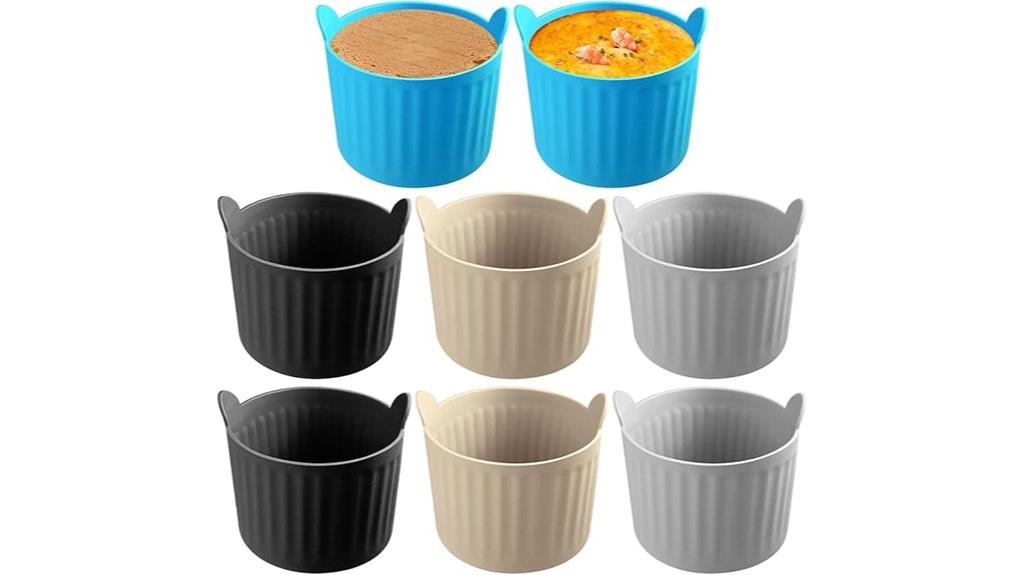set of eight silicone ramekins