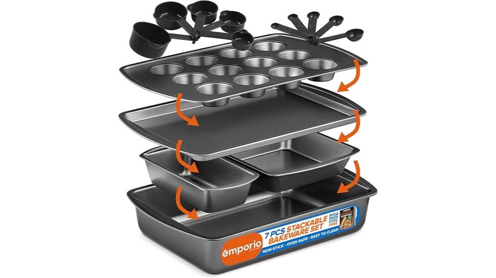 seven piece marble bakeware set