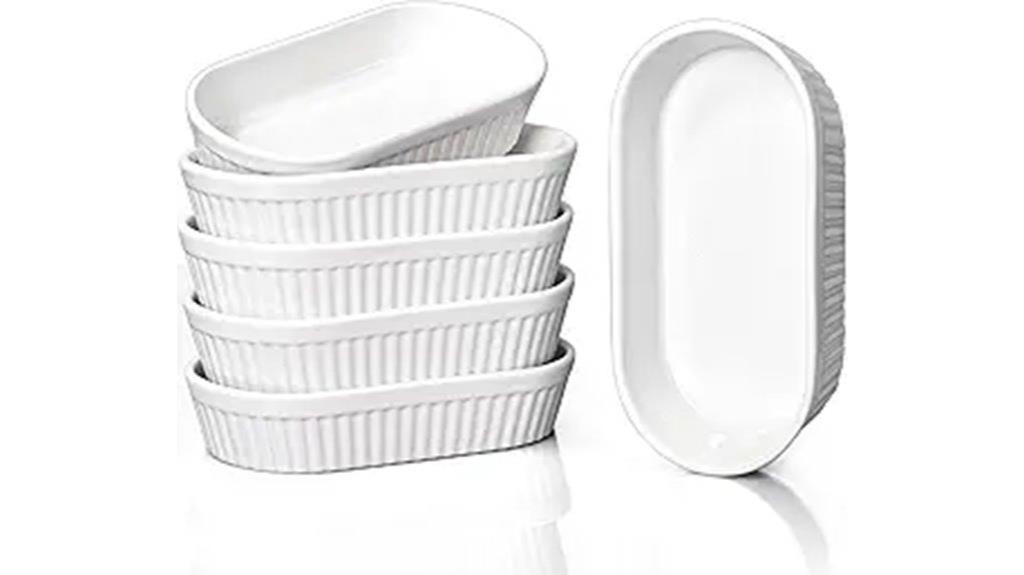 six 8 oz oven safe ramekins