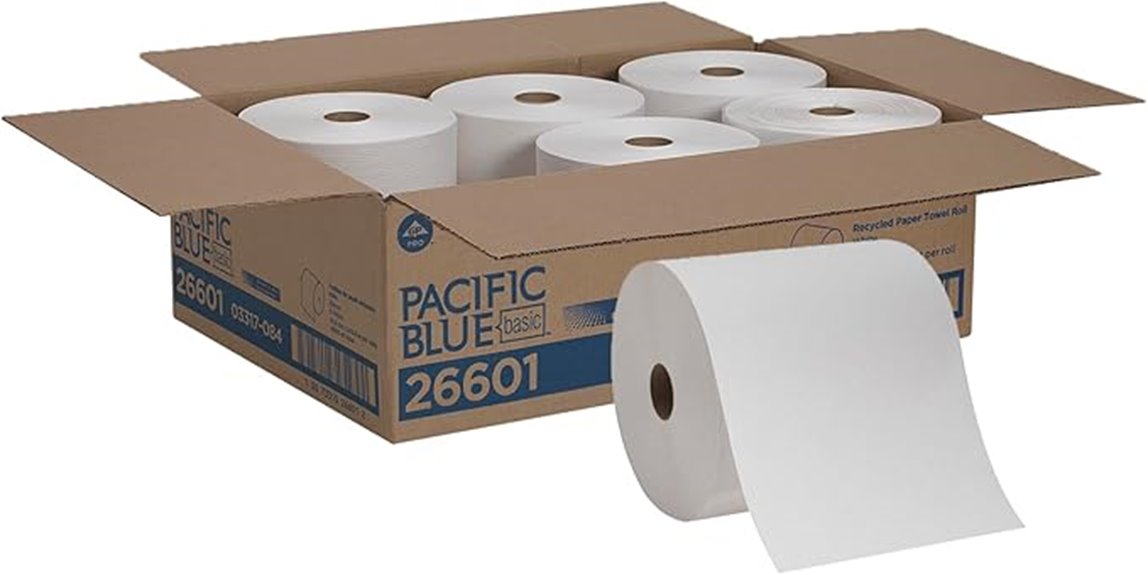 six recycled towel rolls