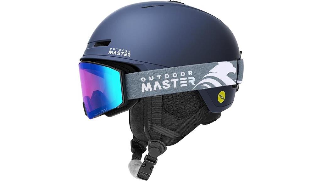 ski helmet with goggles