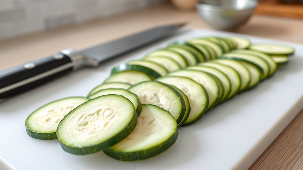 slice zucchini evenly thin