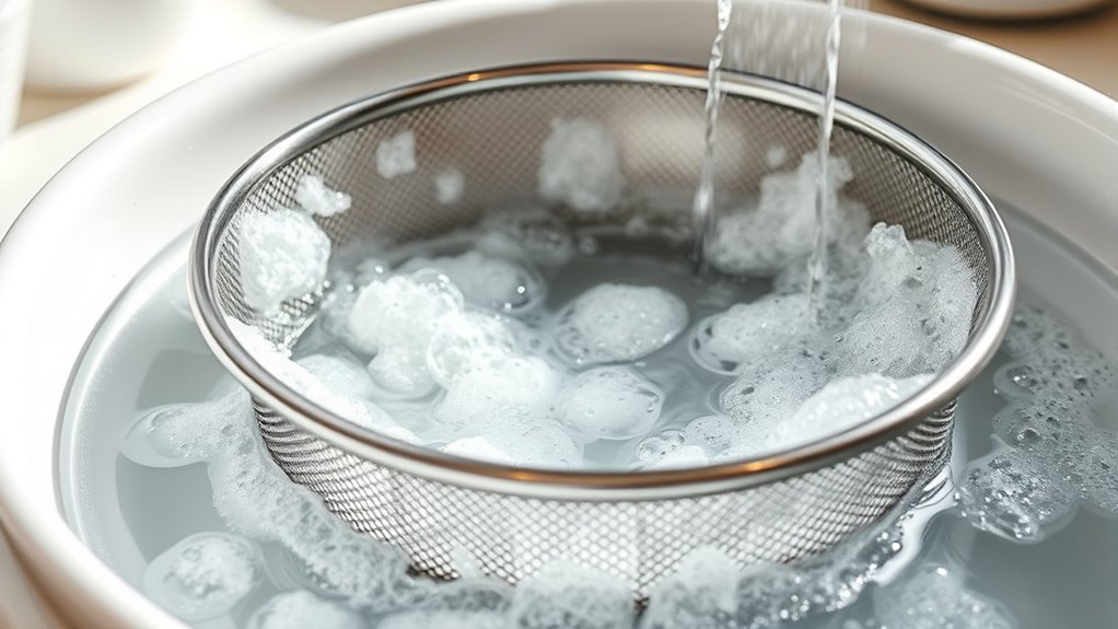 soak to loosen baked on residue