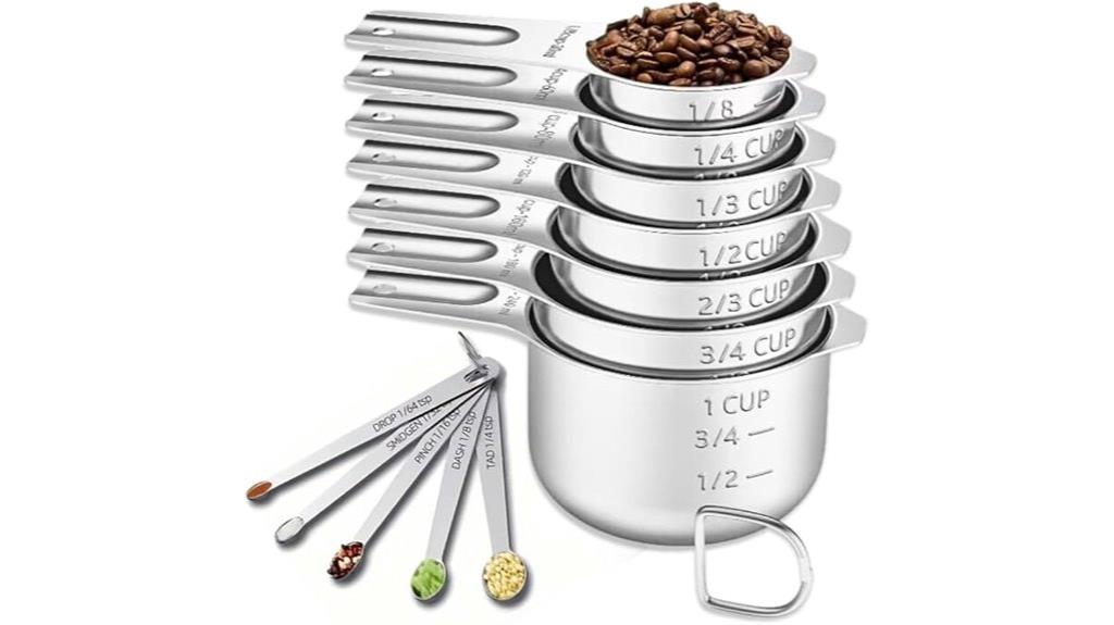 stainless steel measuring set