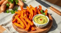 sweet potato fries with avocado