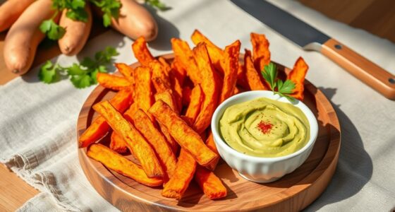 sweet potato fries with avocado