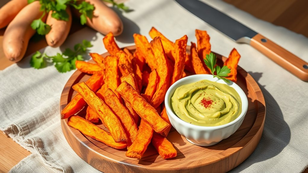 sweet potato fries with avocado