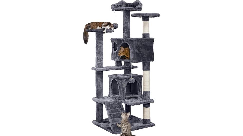 tall cat tower with condo