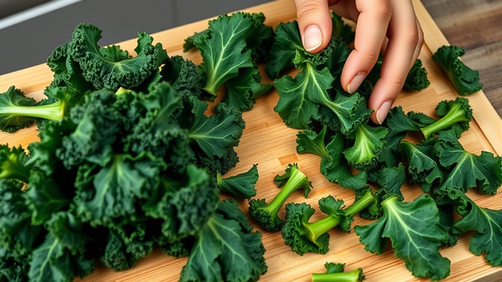 tear kale into pieces