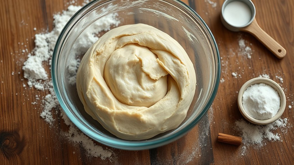 thoroughly mix dough ingredients