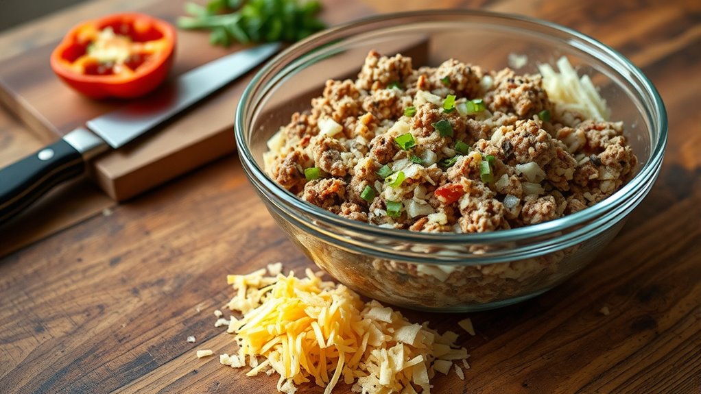 thoroughly mix filling ingredients
