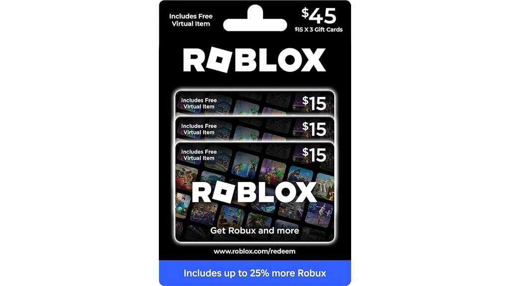 triple 15 roblox gift cards