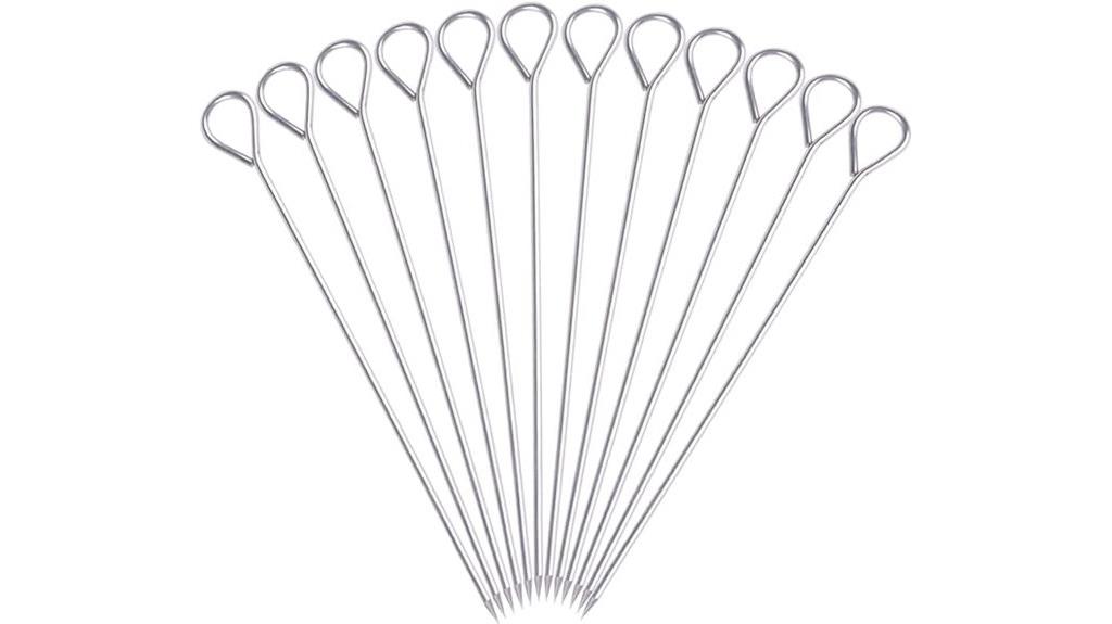 twelve 8 inch steel skewers