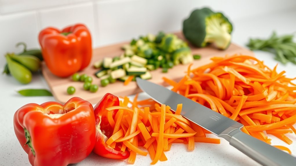 uniformly cut vegetables safely