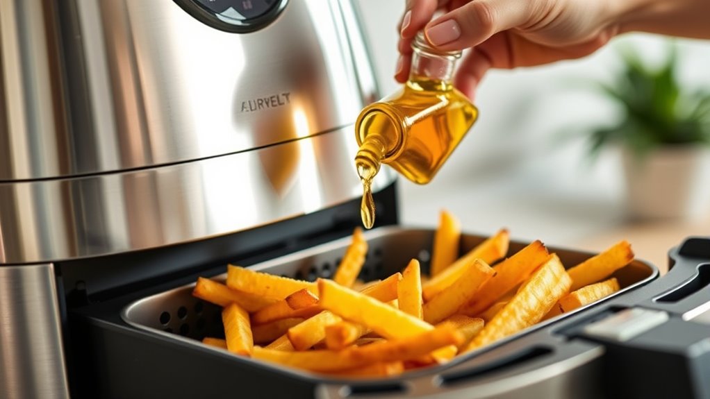 use oil sparingly in air fryer