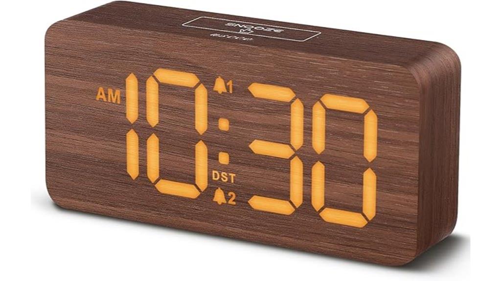 wooden digital dual alarm
