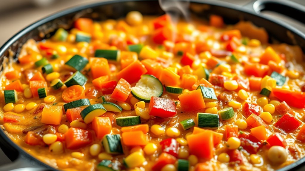 add colorful fresh vegetables