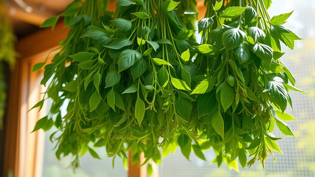 air dry herbs properly