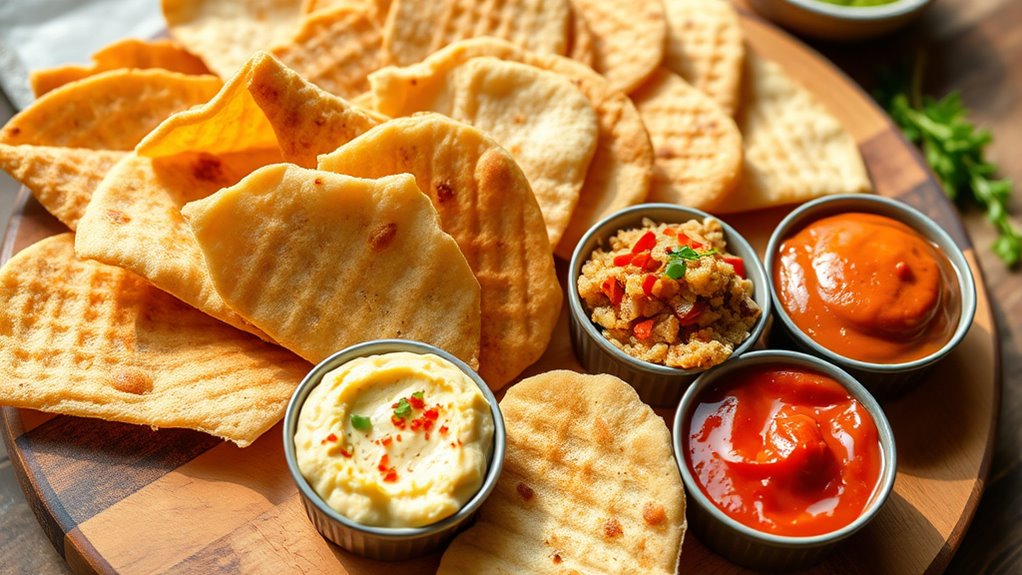 air fried whole grain pita