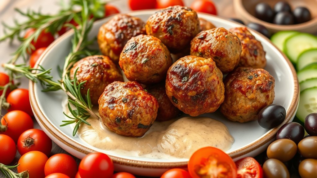 air fryer mediterranean herb meatballs