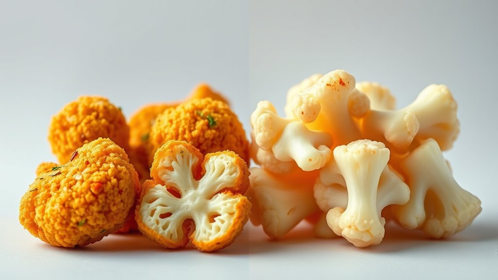 breaded or uncoated cauliflower